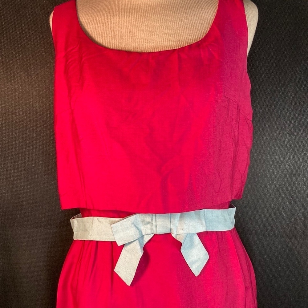 50’s Vintage Hot Pink Dress With Light Blue Accents. Homemade Size S 36” Bust B